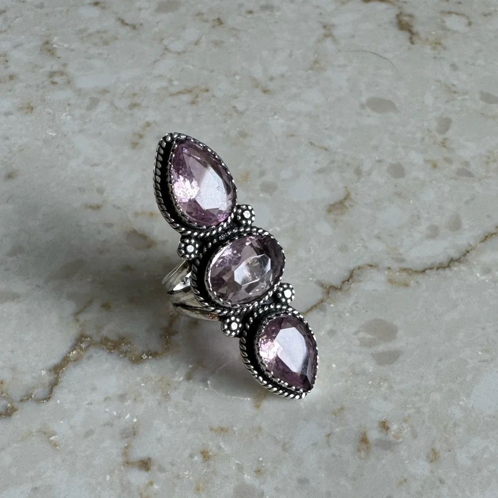 NWOT Sundance Wildflower Embrace Ring, Pink Kunzite, Sterling Silver - Picture 2 of 9